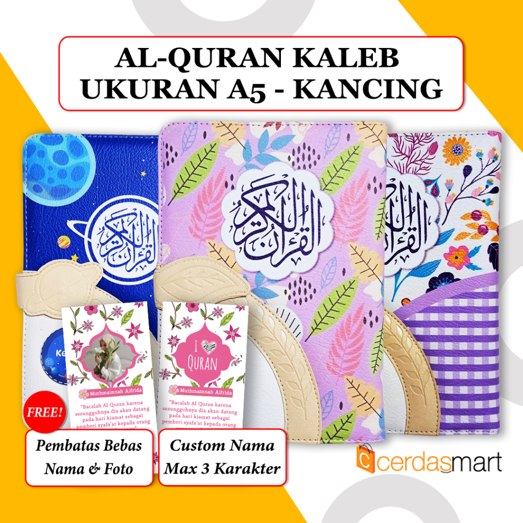 Jual Alquran Custom Nama Kaleb Ukuran A5 Terjemahan Perkata - Jaket ...