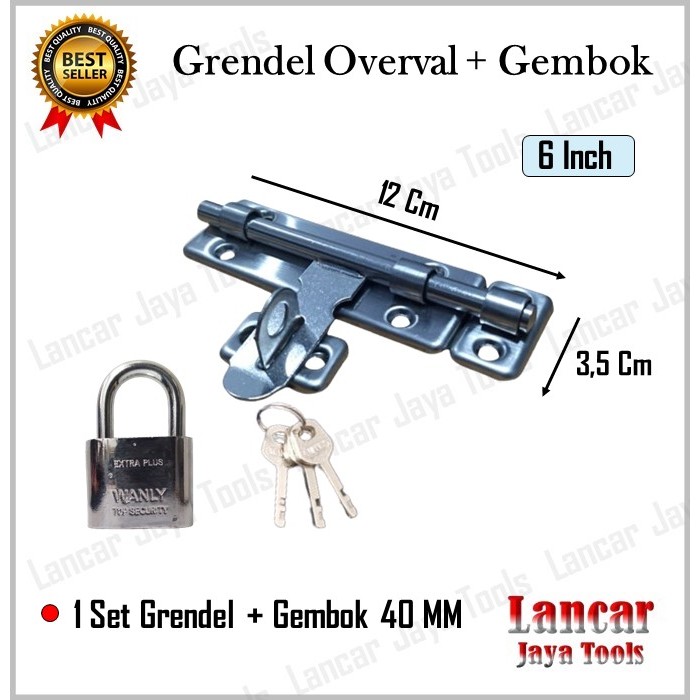 Jual 1 Paket Grendel Overval Stainless 6 Inch - Gerendel Overpal Selot ...