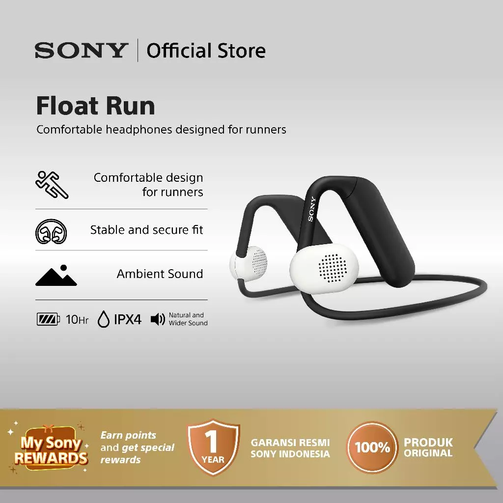 Sony WI-OE610 Float Run Off-ear Wireless Headphone For Android & IOS - Black SONY Original Headset