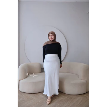 Rok Satin Long Skirt Premium Jumbo Xl 4xl By Nucleastyle