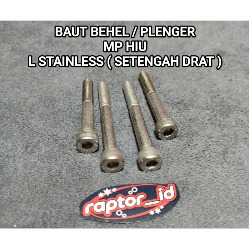 Jual BAUT BEHEL BEGEL PLENGER MP HIU L STAINLESS SETENGAH DRAT | Shopee ...