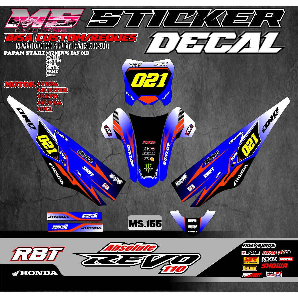 Jual Sticker DECAL RBT MOTOR REVO ABSOLUTE 110 FULL BODY MOTOR ...