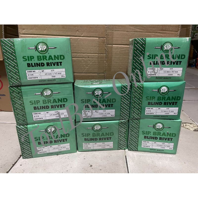 Jual Paku Rivet SIP Brand No 435, 440, 450, 540, 550 isi 1000 pcs No ...