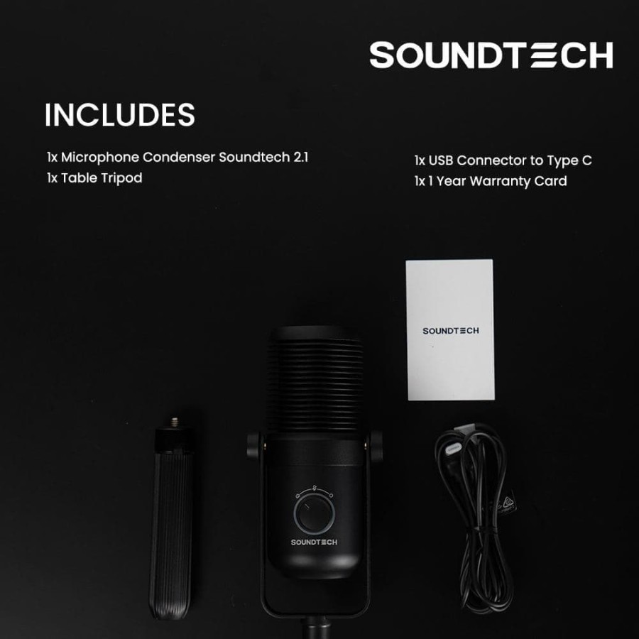 Jual SOUNDTECH 2.1 USB Condenser Microphone Cardioid and Omnidirect for ...