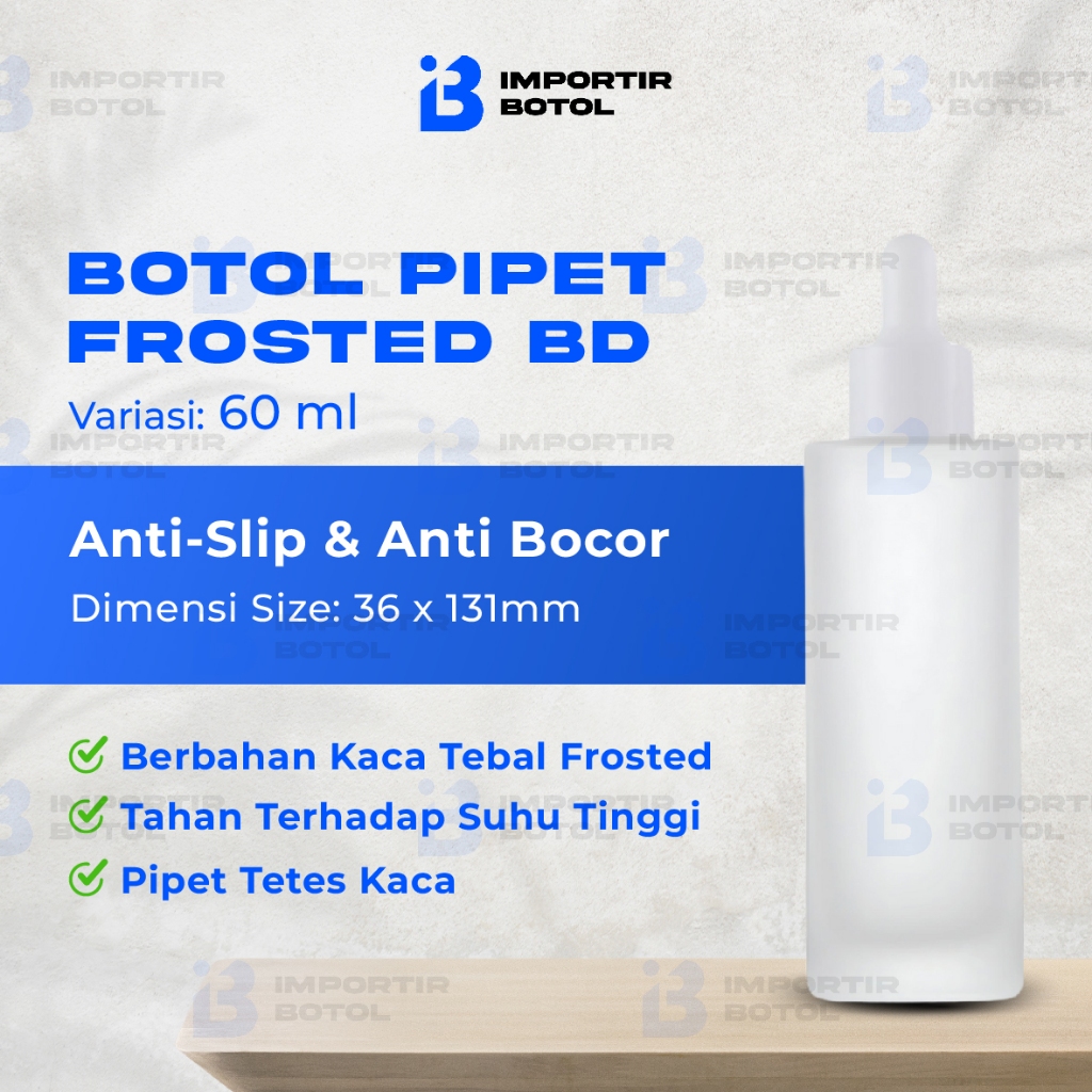 Jual IMPORTIR BOTOL Botol Pipet Kaca Frosted Bahu Datar | Shopee Indonesia