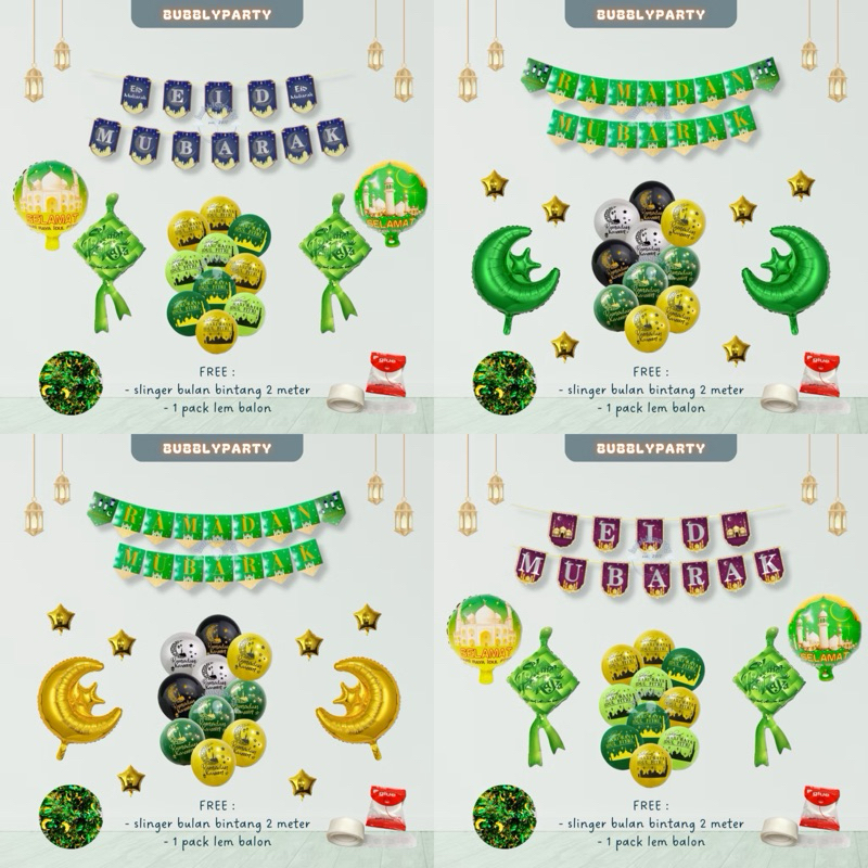 Paket Balon Dekorasi Ramadhan Idul Fitri Lebaran Hari Raya
