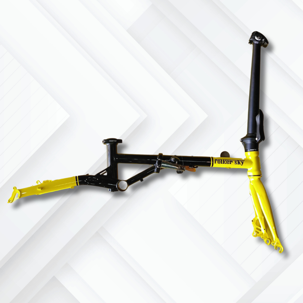 Jual Frame Sepeda Lipat Chromoly FOLKER SKY Black Yellow Original ...