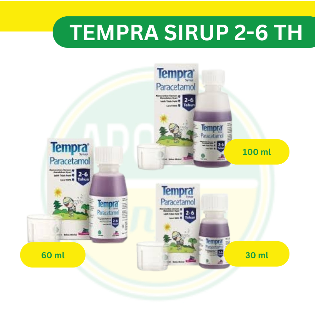 Jual Tempra Sirup 2-6 TH Paracetamol 30-60-100 ml | Shopee Indonesia