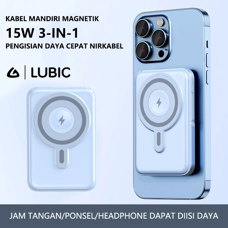 LUBIC Powerbank Wireless Magnetic with Smartwatch Charger Phone Holder 10000MAH 22.5W Fast Charging