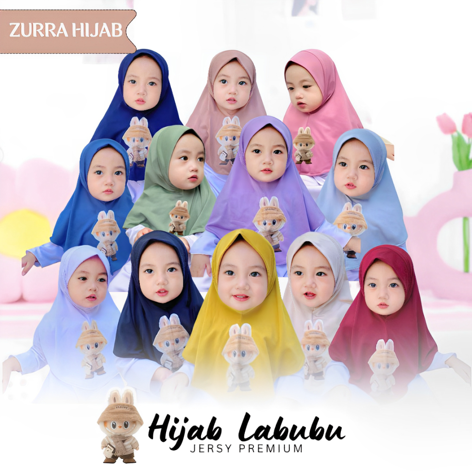 Jual Hijab Instant Anak Muslim Hijab Anak Labubu // Hijab Labubu Anak ...