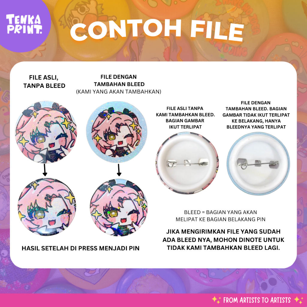 Jual (PER 20 PCS) Custom Pin Button Glitter/Hologram/Doff/Glossy ...