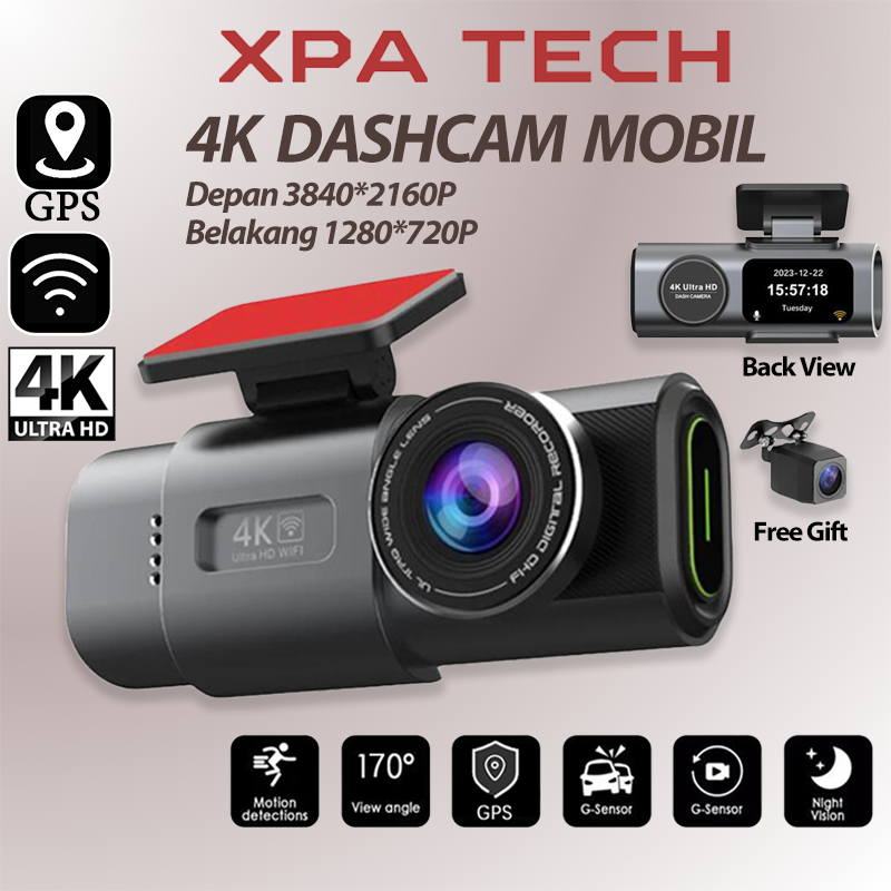 Jual 【XPA TECH】ULTRA HD 4K Front Dash Cam Kamera Dasbor AHD Rear Cam ...