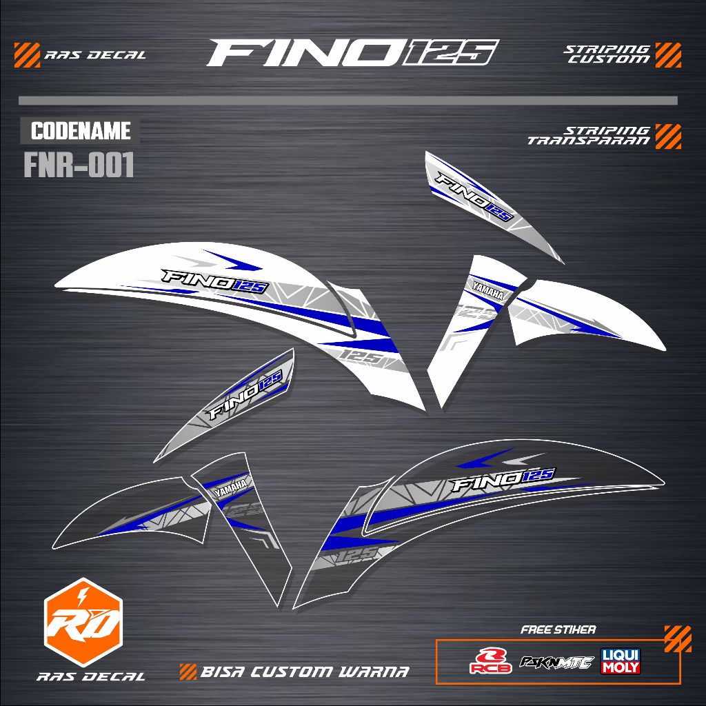 Jual Striping Sticker Custom TraNSPARAN YAMAHA FINO 125 - STRIPING ...