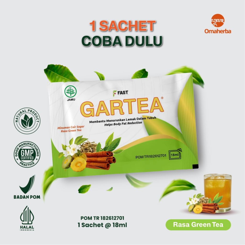 Jual FAST GARTEA Teh Pelangsing untuk Diet & Detoks Rasa Green Tea 1 ...