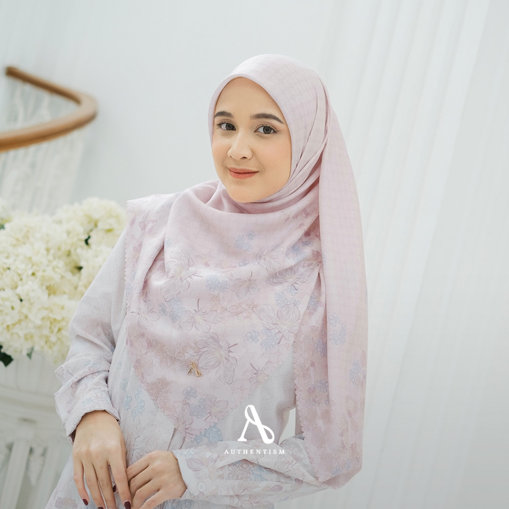AUTHENTISM ID Safiyah Series Kerudung Segi Empat Motif Dastan Voal Lasercut Premium