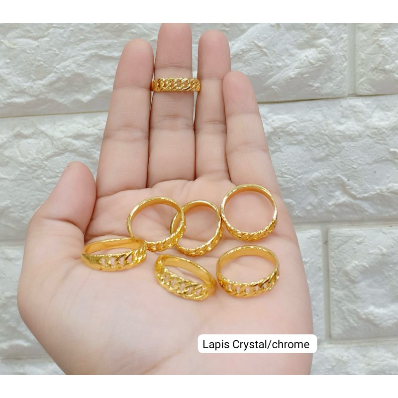 Jual Cincin setengah rantai berat 3gr Cincin lapis kristal aman pakai ...