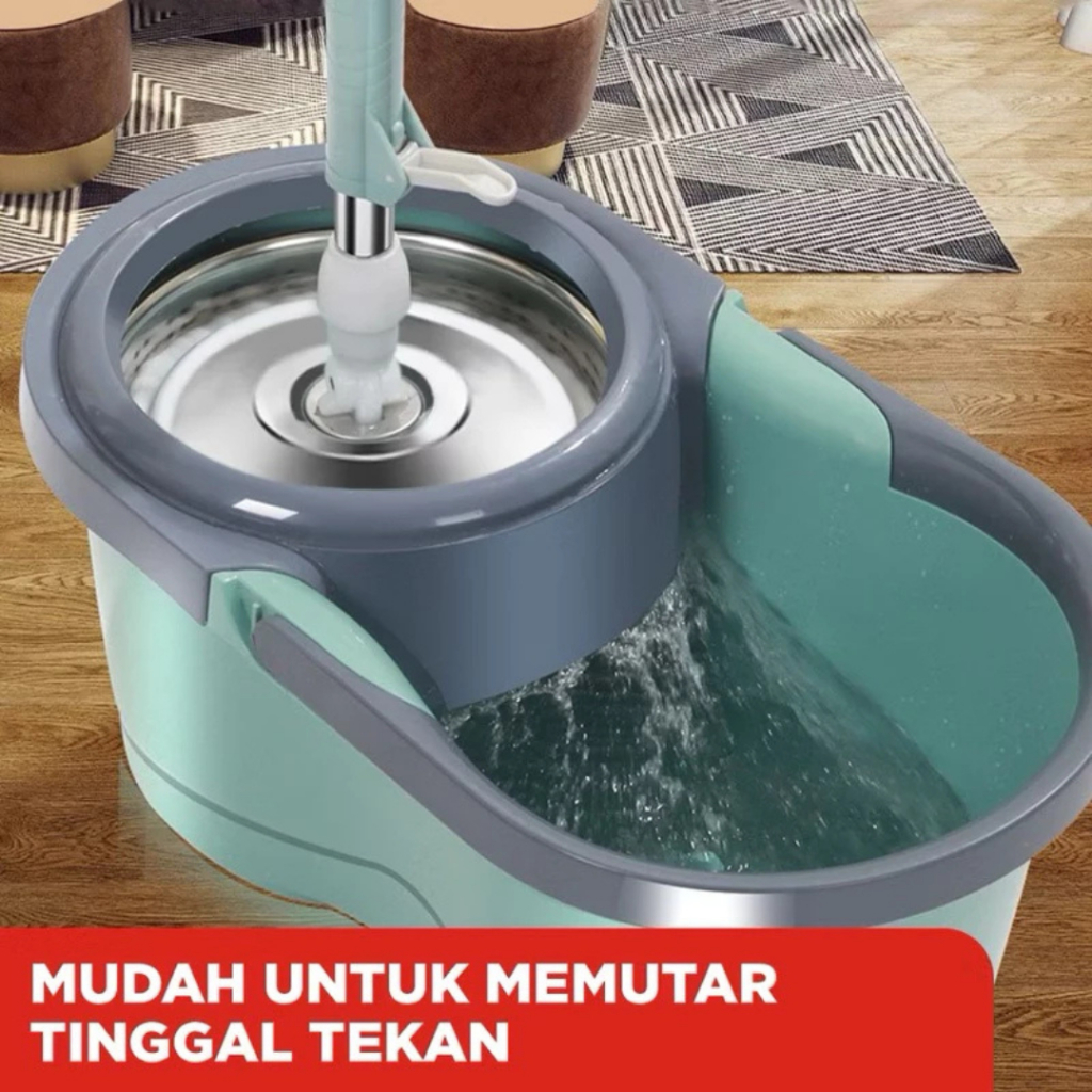 Goodbaby - Alat Pel Lantai Mop Dengan Rol Praktis Kain Putar Spin Bucket Ultra - foto 4