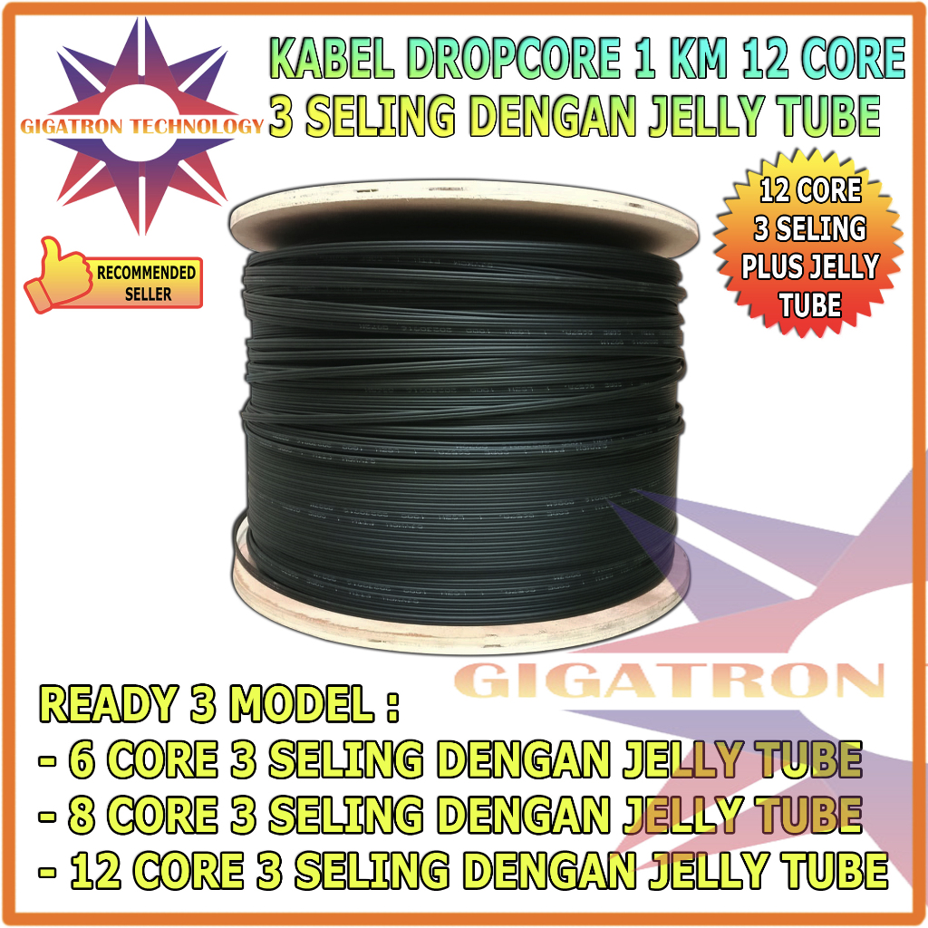 Jual Kabel FO Dropcore 12 Core Jelly Tube / Kabel Dropcore Fiber Optic ...