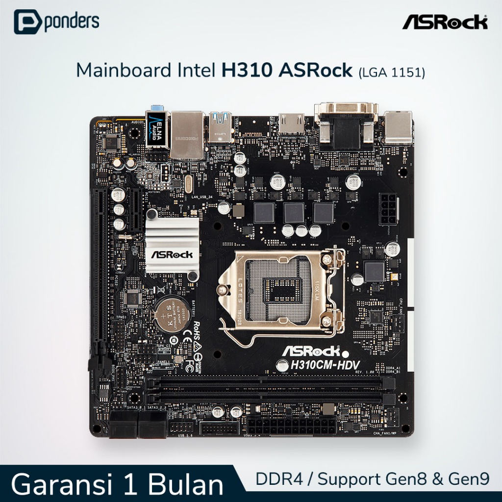 Jual Mainboard Intel H310 ASRock LGA 1151 DDR4 Support Gen8 & Gen9 ...