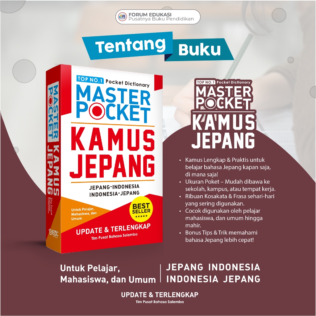 Jual KAMUS JEPANG TOP NO 1 MASTER POCKET KAMUS – JEPANG