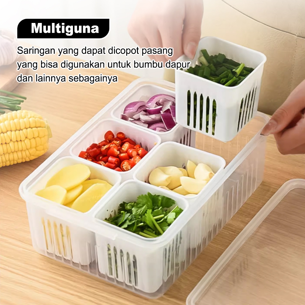 Jual Kotak Penyimpanan Bumbu / Wadah Bahan Makanan Bersekat / Food ...