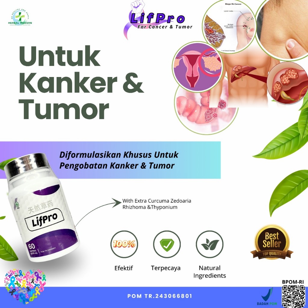 Lifpro Obat Benjolan Tidak Wajar Tumor dan Kanker Isi 60 Kapsul @550mg Izin Resmi BPOM-RI