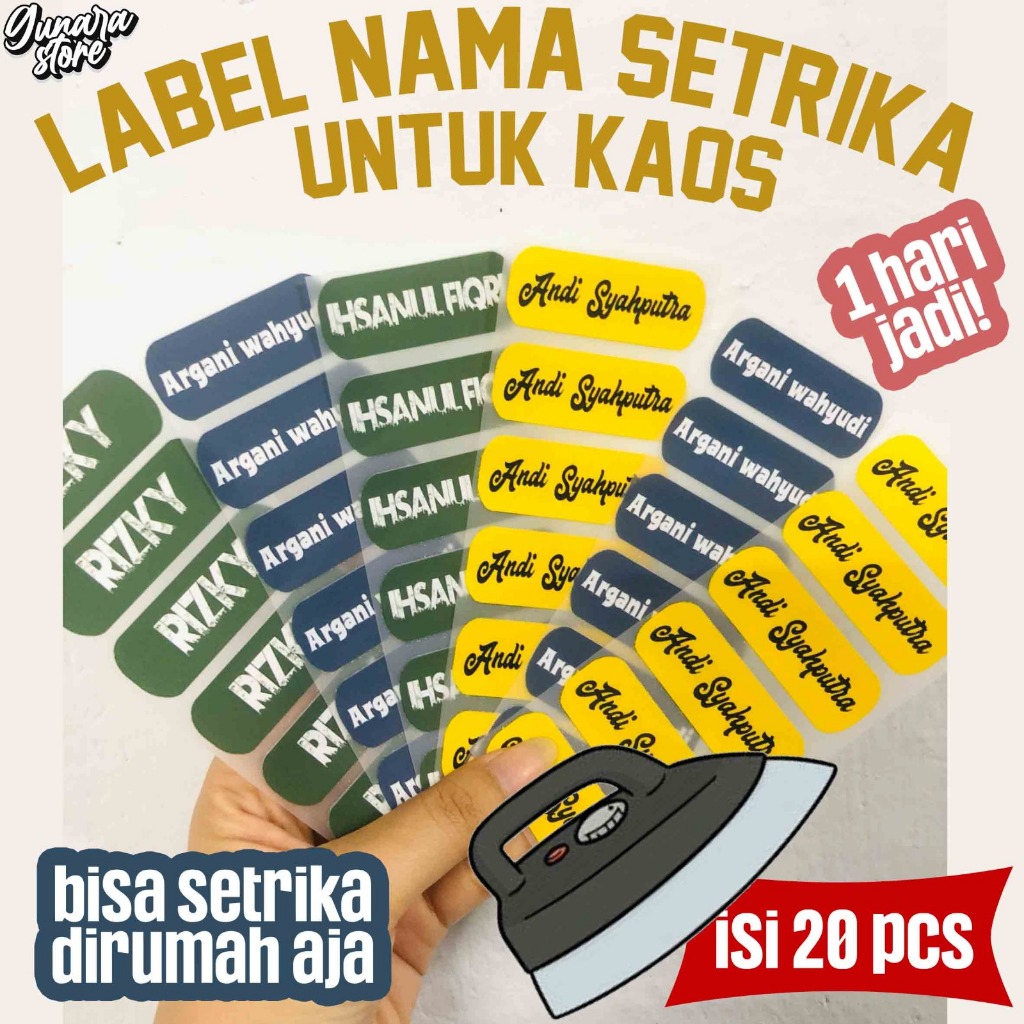 Jual Stiker Kain Label Nama Baju Kaos celana Sablon Setrika Custom ...