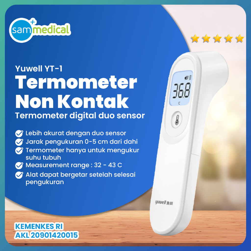 Jual Yuwell Thermometer Head Infrared Dual Sensor - YT 1 / Termometer ...