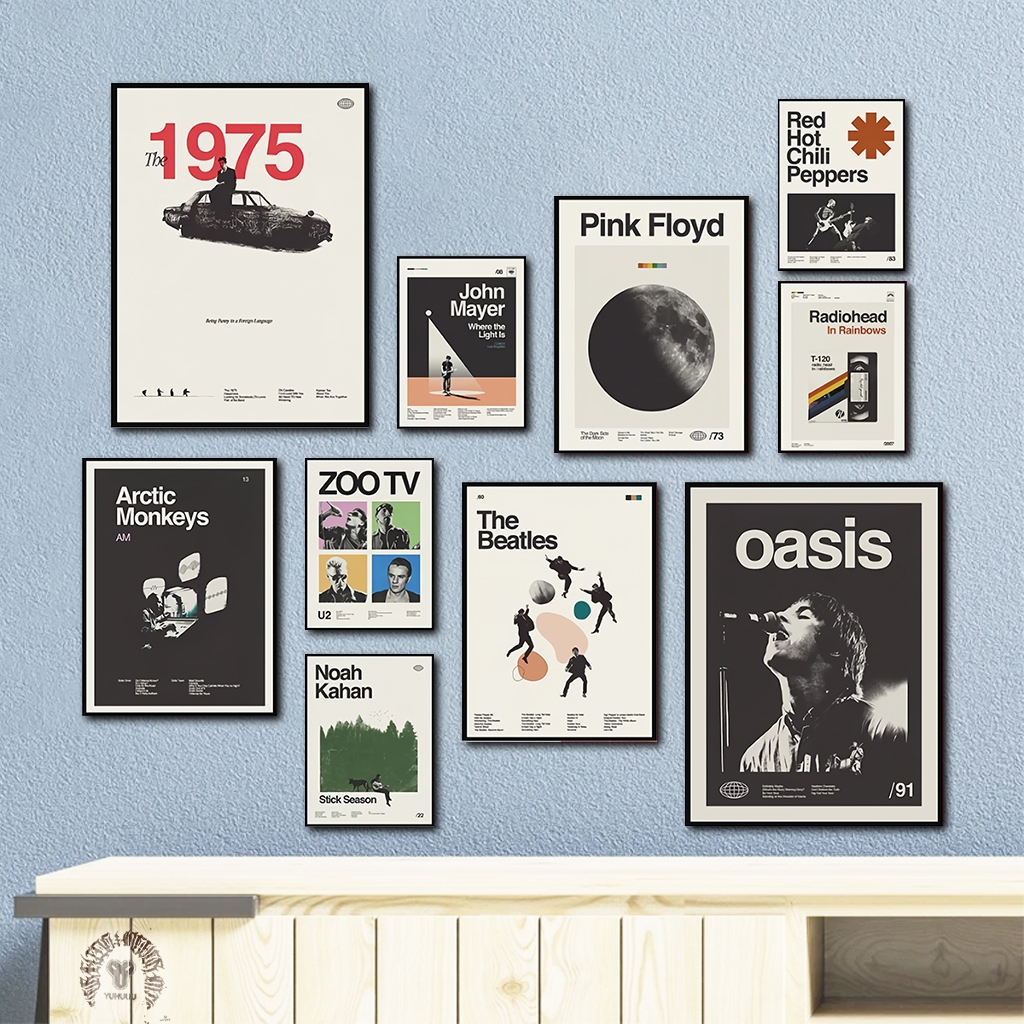 Hiasan Dinding Aesthetic Poster Band Musik Minimalis Walldecor Pajangan Retro Vintage Dekorasi