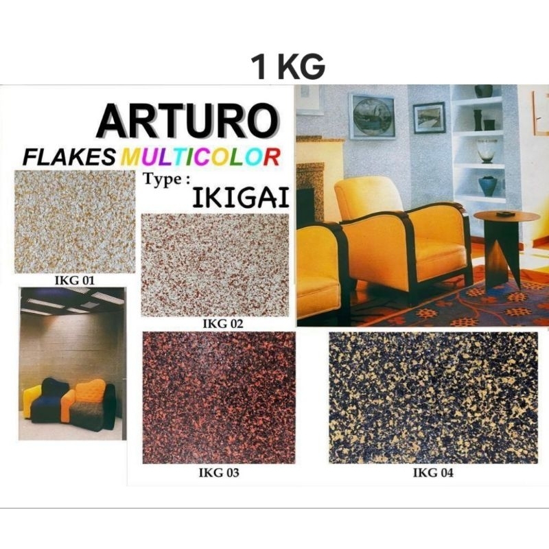 Jual Arturo Type IKIGAI Kaleng 1 Kg Cat Texture Multicolor (4 Warna ...