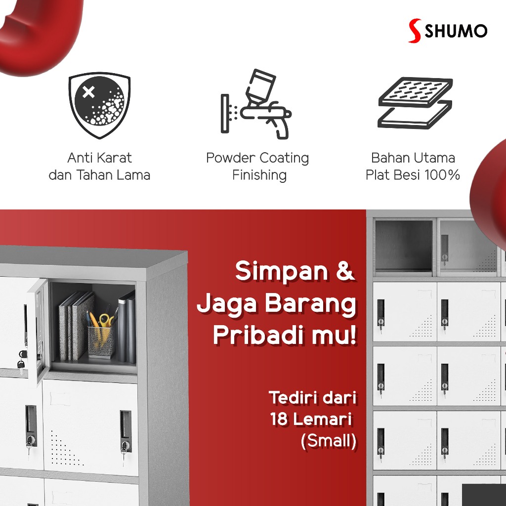 Jual Citra Furniture SHUMO Lemari Loker Besi 18 pintu | Locker Kantor ...