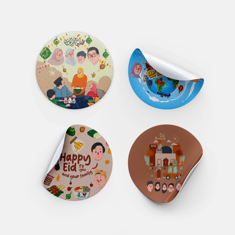 Jual CUSTOM STICKER LEBARAN BULAT (Free Design) | Shopee Indonesia