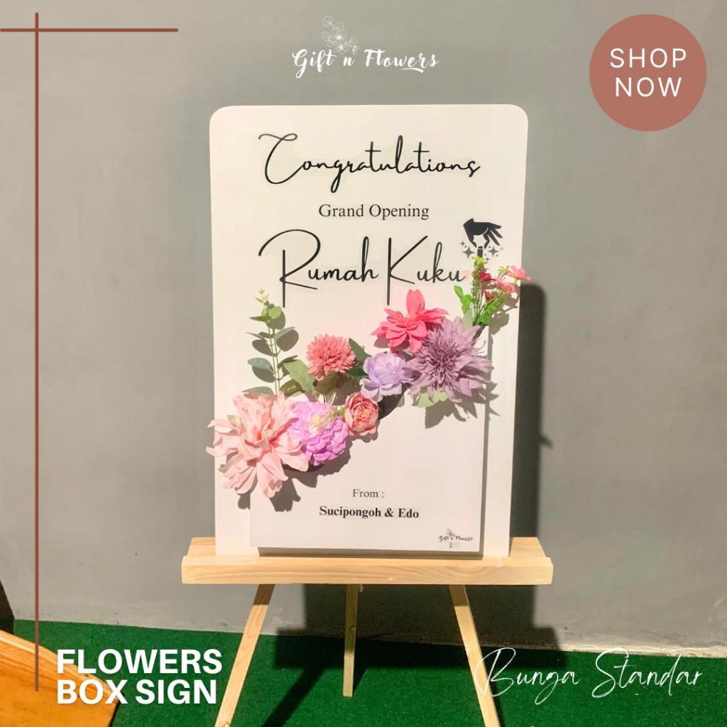 Jual Paket Usaha Flowers Box Sign / Standing Kayu / Papan Bunga Wisuda ...