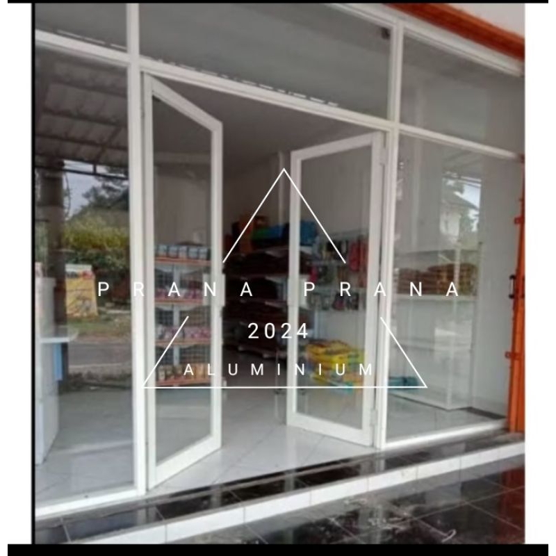 Jual Pintu Swing + Partisi Kusen Aluminium 3 inch + Kaca 5 mm Uk. 2,8 x ...