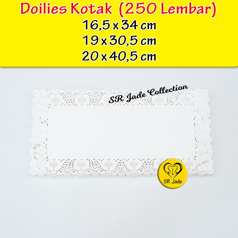 Jual SR Jade Home ~ Doilies Kotak (250 Lembar) Kertas Doilies Persegi ...