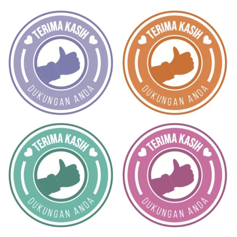 (Harga roll -+ 500pcs) Stiker label selamat menikmati 2,5cm 25mm  sticker terima kasih thank you