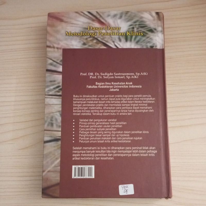 Jual BUKU DASAR DASAR METODOLOGI PENELITIAN KLINIS EDISI KE 3 OLEH ...