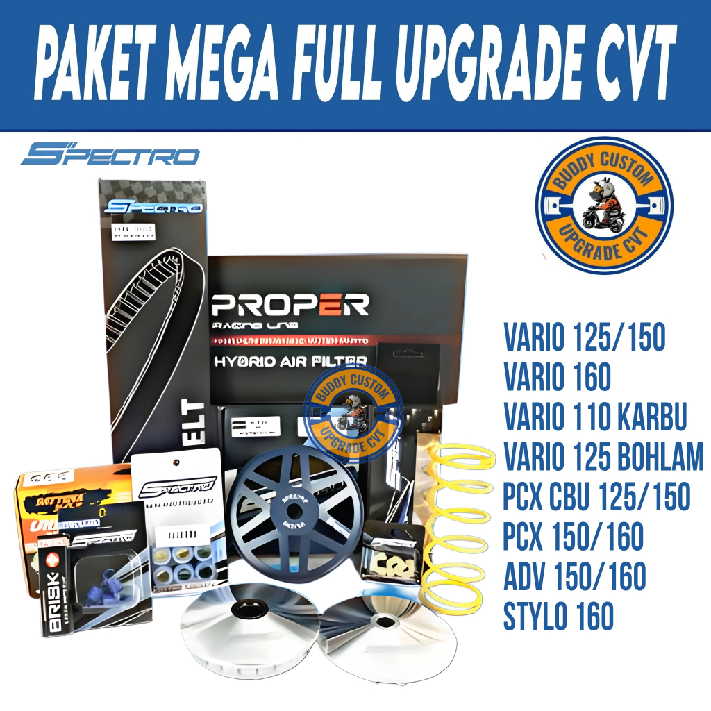 Jual Paket Mega Super Full Upgrade CVT V2 Spectro Racing Vario 125 150 ...