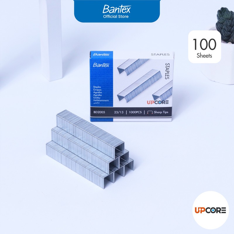Bantex Staples 23/13 Ujung Tajam Anti Karat | Untuk 80 Lembar Kertas | Isi 1000 Pcs