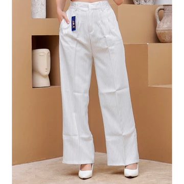Jejee.Co Kuma Pants Loose Pants Stripe Trouser Wanita Celana Anti Kusut Celana Kulot Wanita