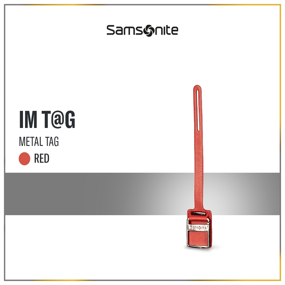 Jual Samsonite Accessories IM T@G Leather Strap+Metal Tag S - Red ...