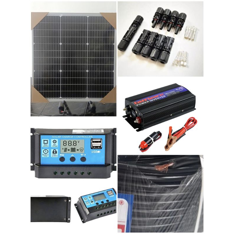 Jual Solar Panel Satu Set 50 Wp Inveter PSW Controler | Shopee Indonesia