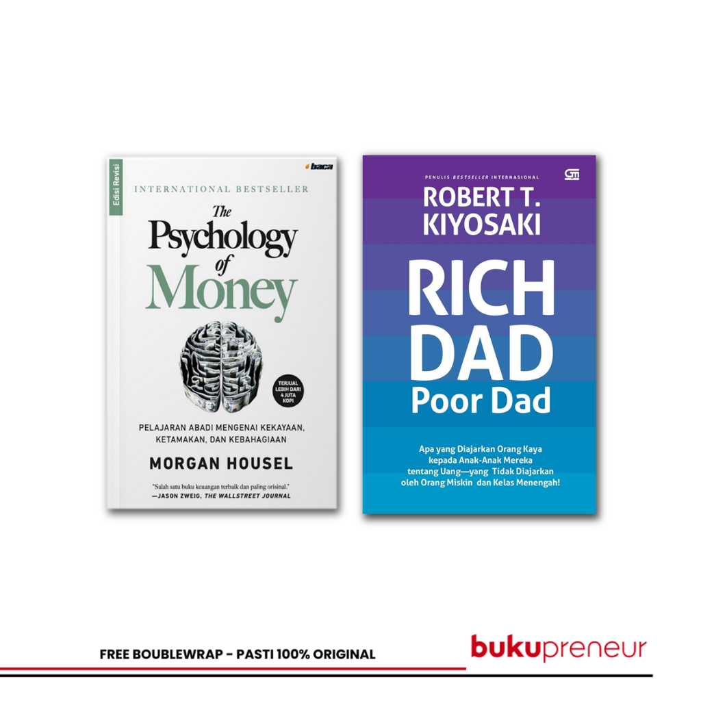 Jual Bukupreneur - Paket Buku The Psychology of Money + Rich Dad Poor ...