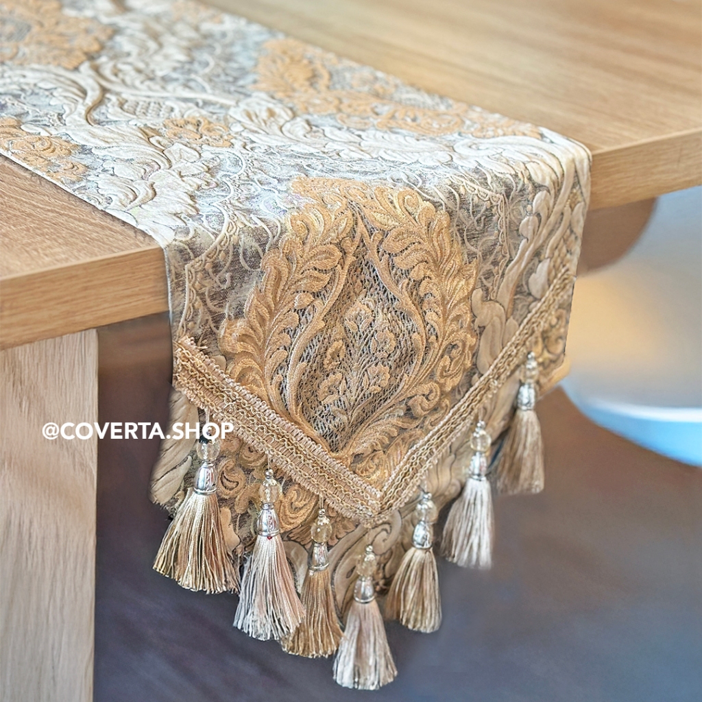 Jual Table Runner Victorian Elegan Taplak Meja Panjang Motif Mewah ...