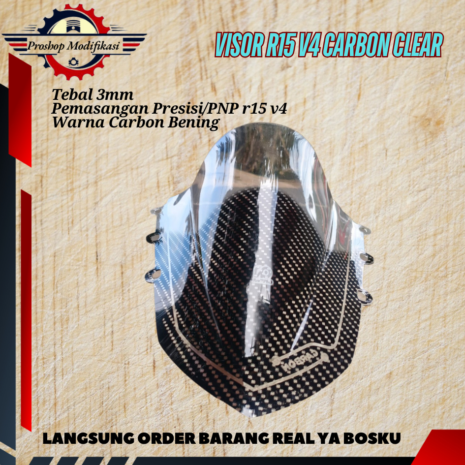 Jual Windshield Full Jenong R15 V4 R15M Visor Clear smoke carbon ...