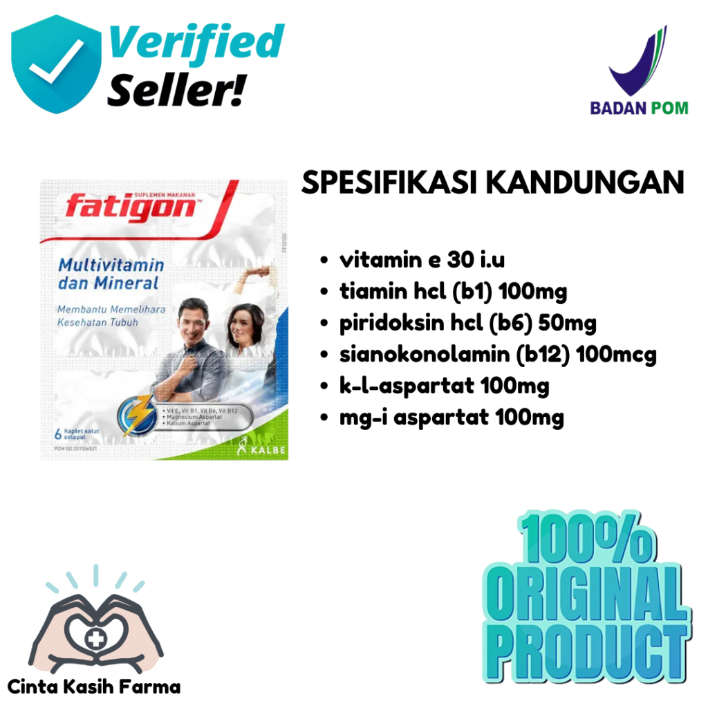 Jual Fatigon Putih 1 Box Multivitamin dan Mineral Kesehatan Tubuh ...