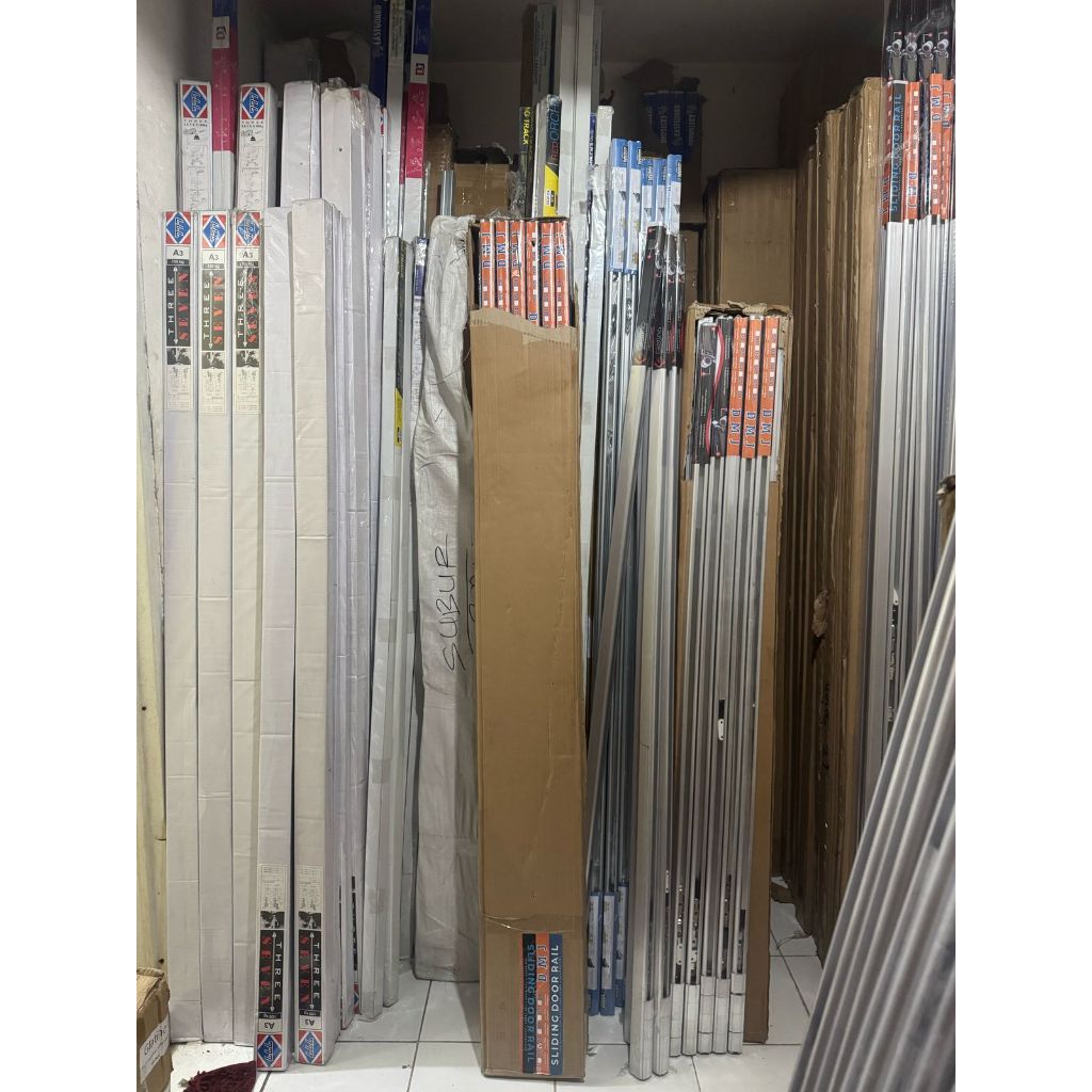Jual Rel Sliding Alumunium| Rel Sliding Besi | 1.6m |1.8m| 2.1m| 2.4m ...