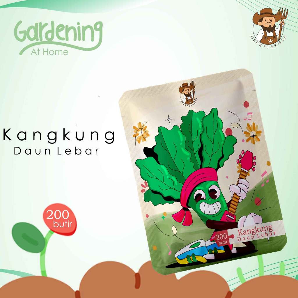 Geek Farmer -Benih Kangkung Daun Lebar Super | Cepat Tumbuh & Siap Panen 25 Hari