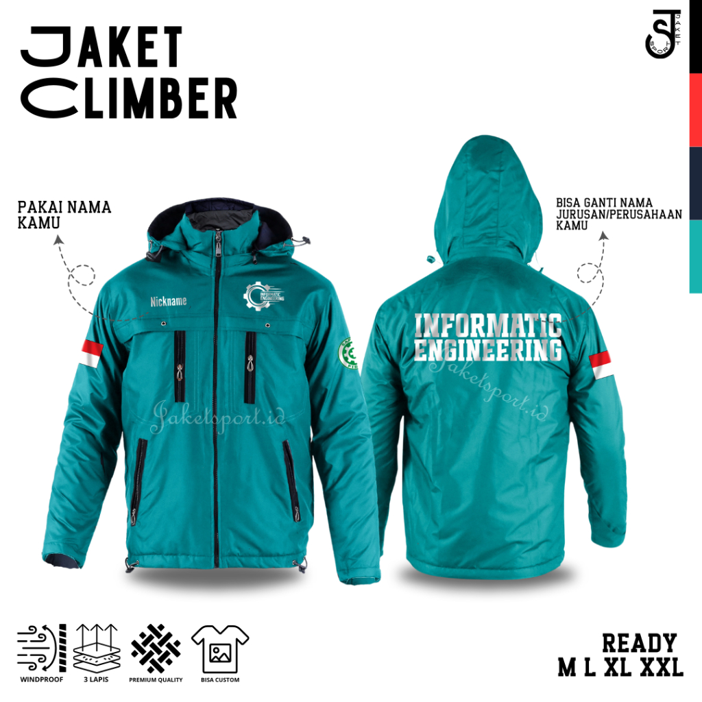 Jual Jaket Custom Teknik Informatika / Informatic Engineering parasut ...