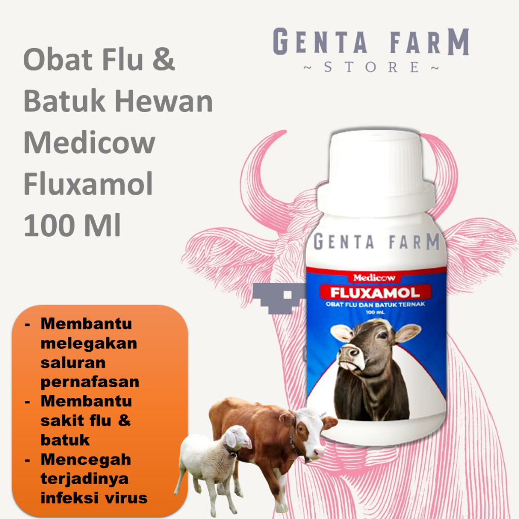 Jual Obat Flu & Batuk Hewan Medicow Fluxamol 100 Ml | Shopee Indonesia